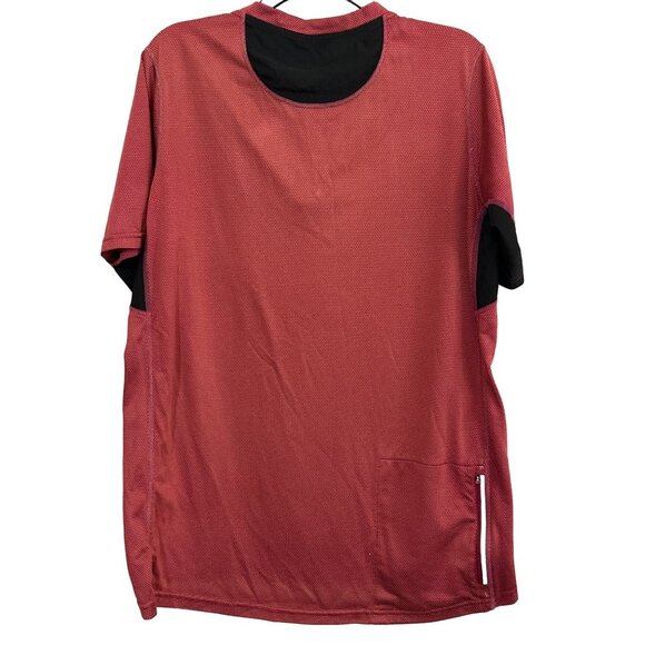 Canari Mens Red & Black Snap Top Cycling Jersey With Rear Zipper Pocket Size L - Picture 2 of 8